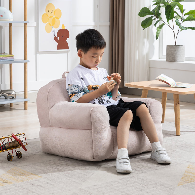 Trule Velvet Upholstery Stuffed Bean Bag Chair for Kids Soft Bean Bag Sofa Wayfair Canada